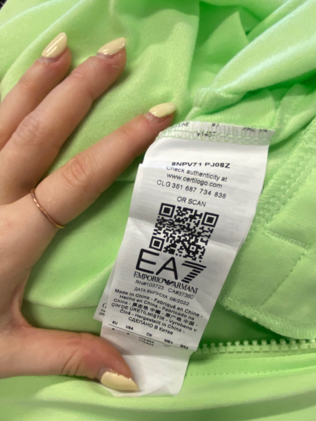 Stunning Emporio Armani EA7 Track Jacket UK S Neon Green NC570