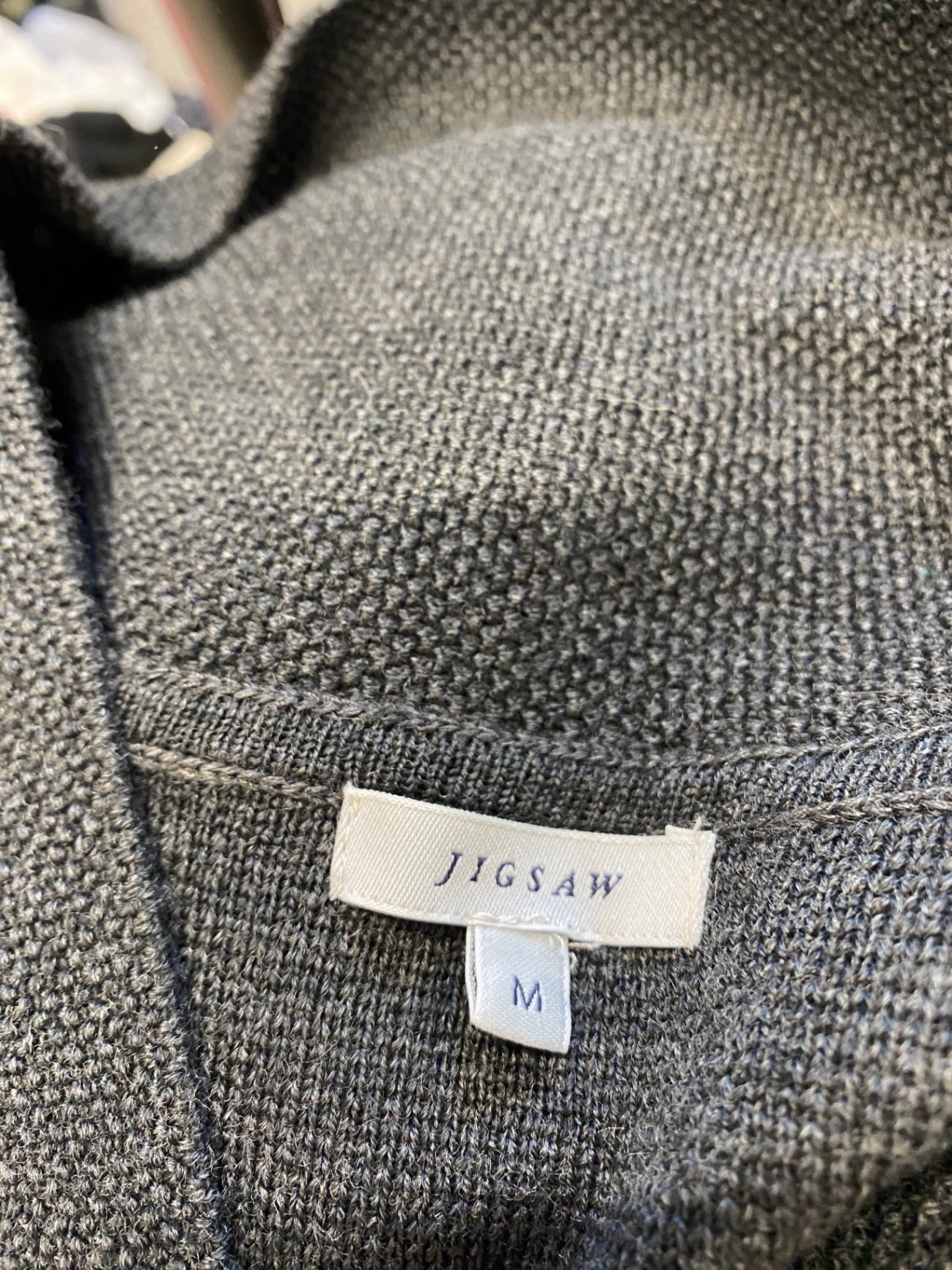 Fabulous Jigsaw Knit wool cardigan UK 12 Grey CM571