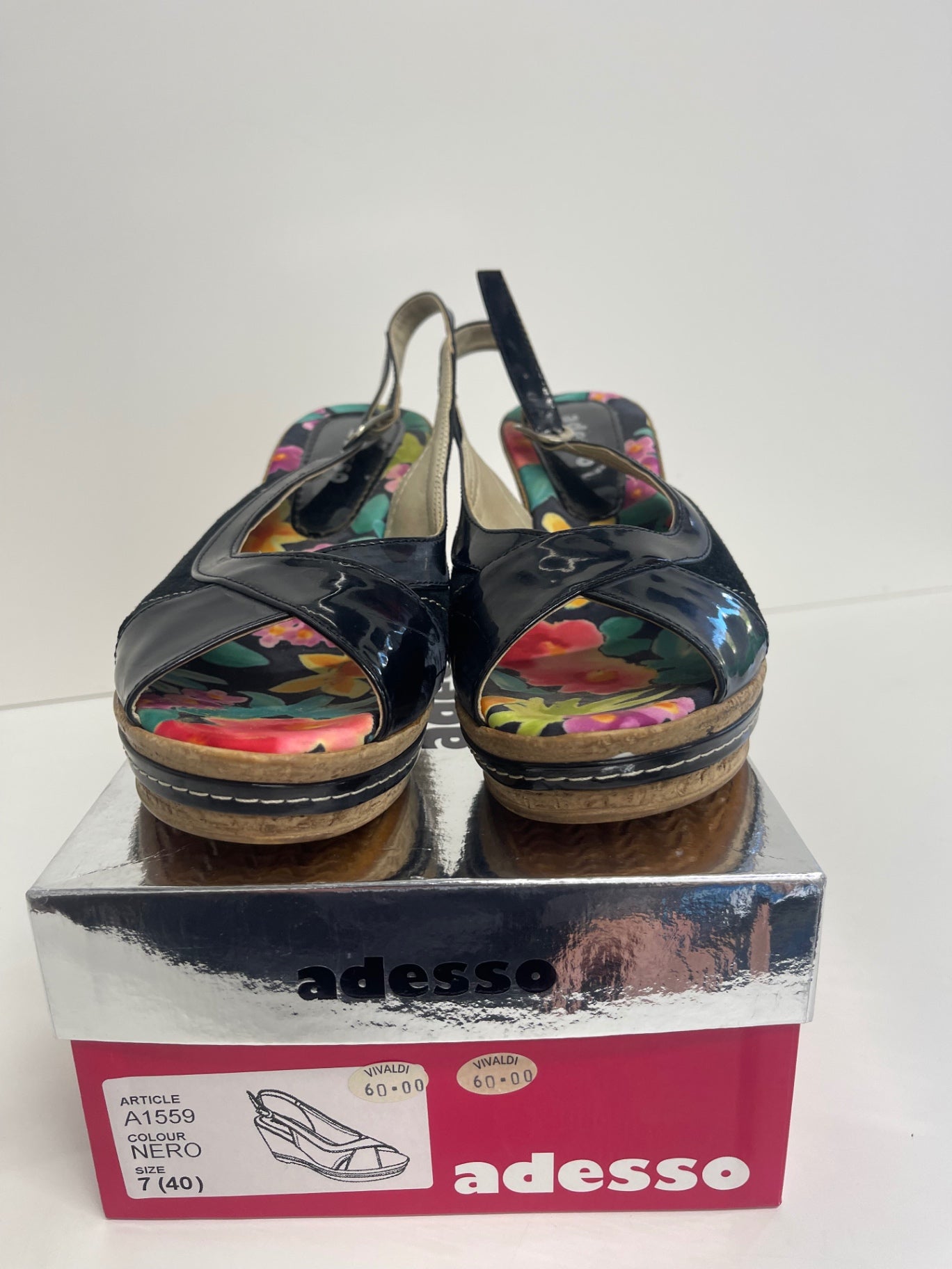 Fabulous adesso Wedge summer Sandals Uk7 Black CW571