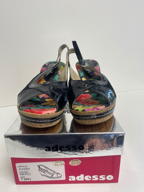 Fabulous adesso Wedge summer Sandals Uk7 Black CW571