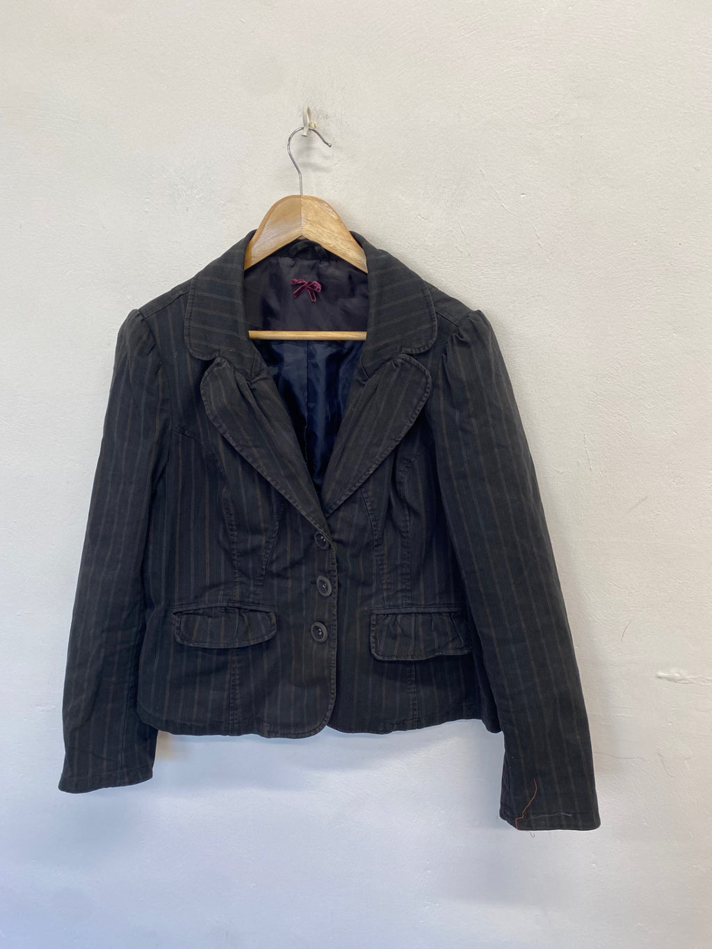 Fabulous Next Blazer UK 16 Black striped CM571