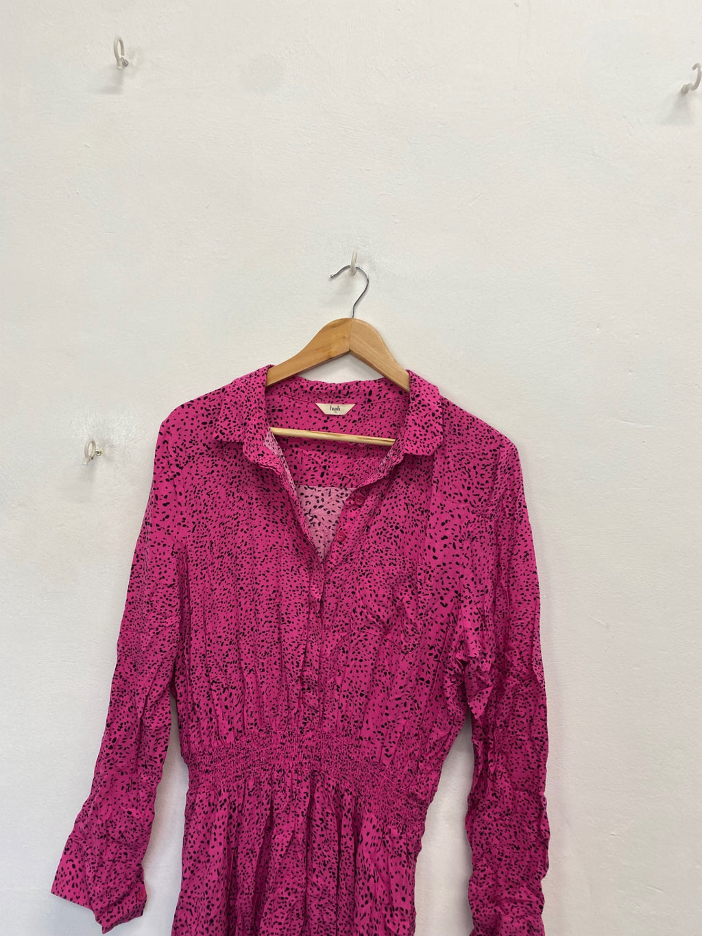 Fabulous Hush Midi Dress Kensington UK 14 Pink spotted CM571