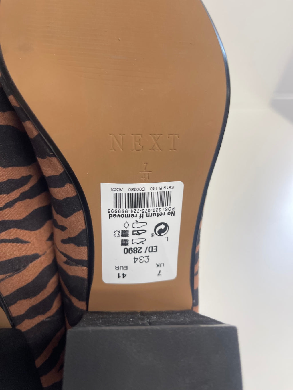 Fabulous NEXT Animal print zebra Court Uk7 Brown CW571