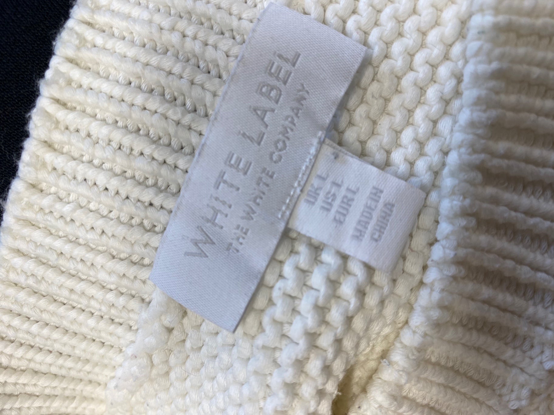 Fabulous The White Company Knit jumper cotton UK 12 Cream CM571