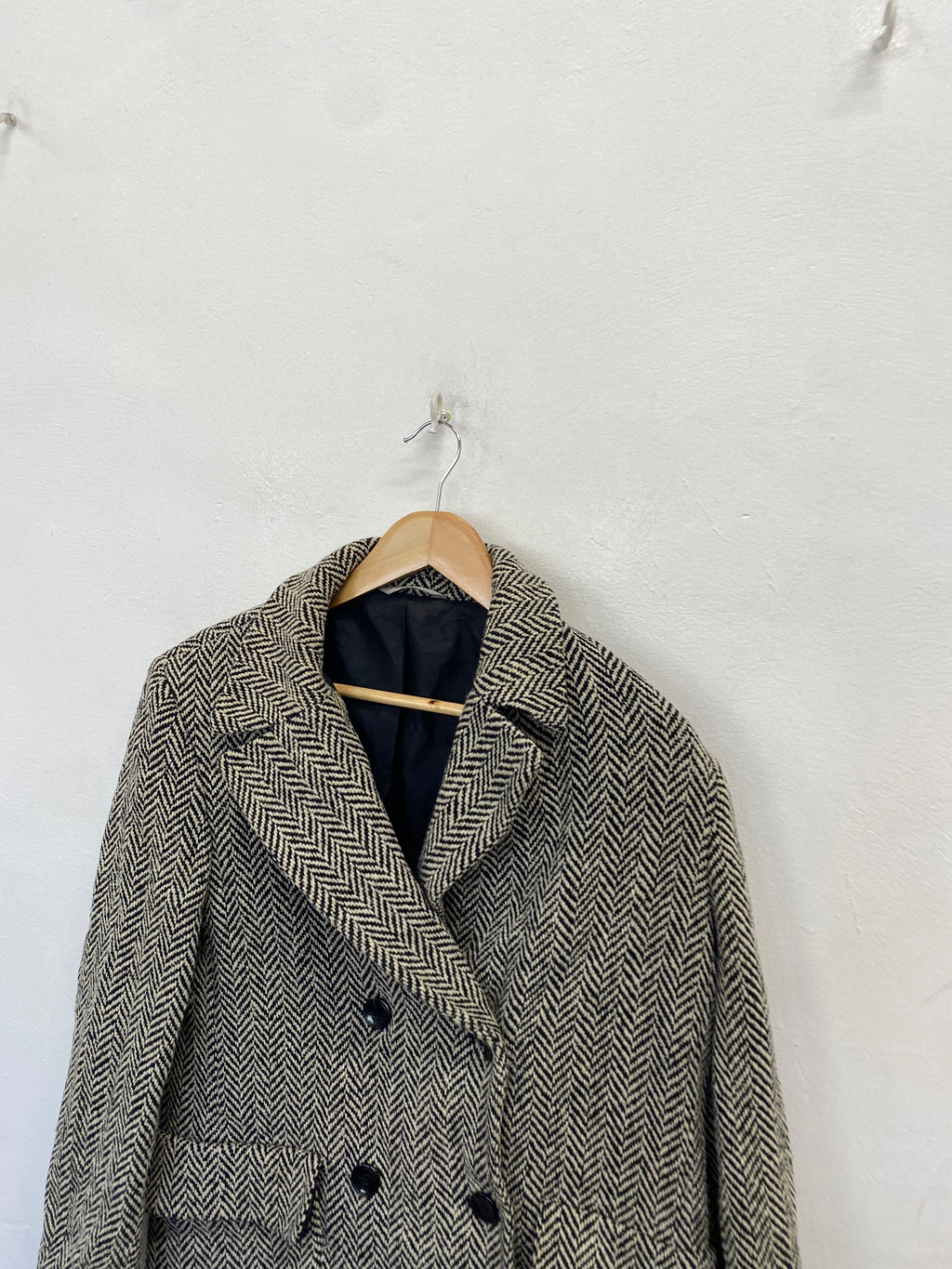 Fabulous Marks & Spencers Trench Coat wool blend UK 16 Beige and Black CM571