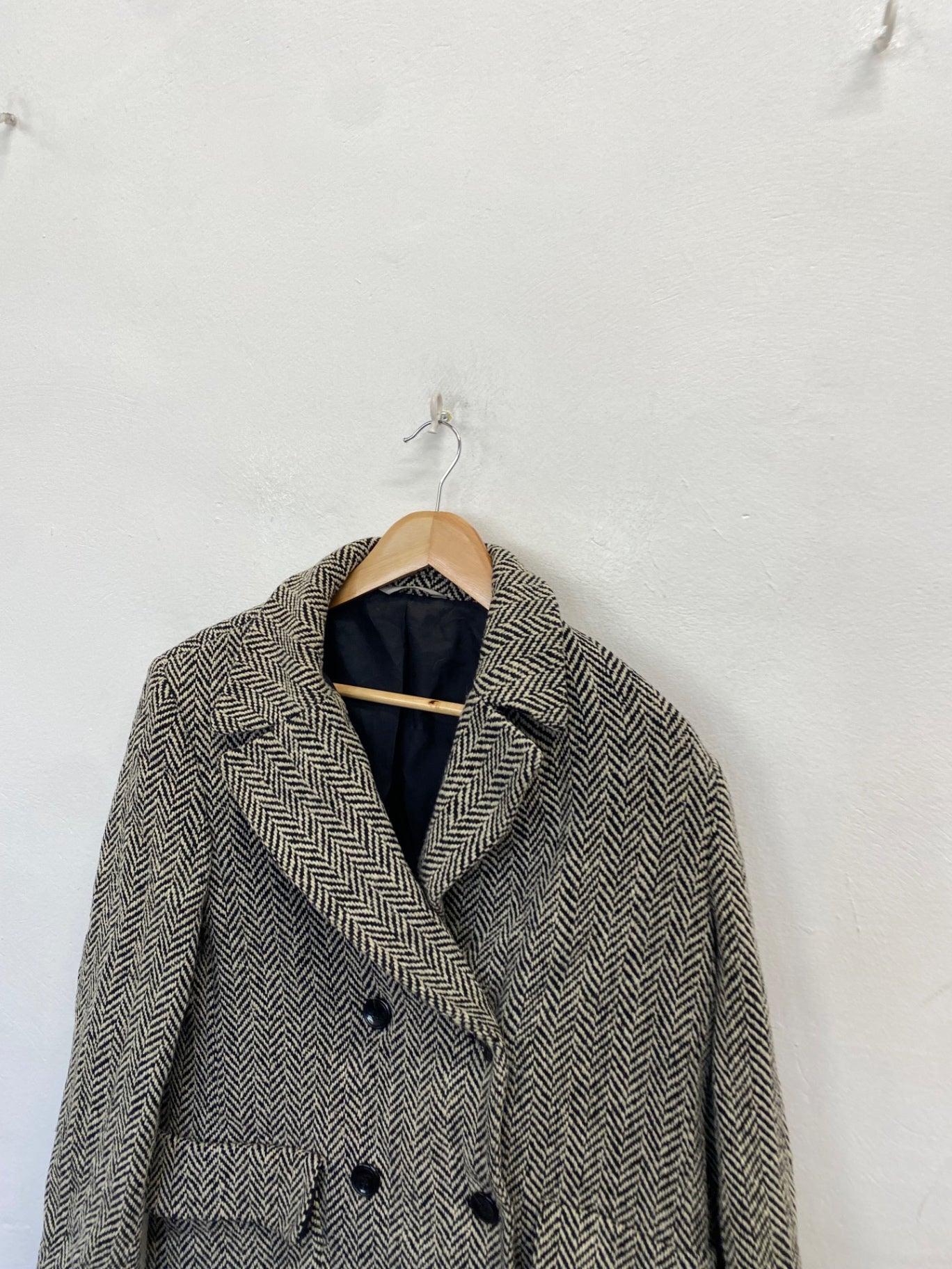 Fabulous Marks & Spencers Trench Coat wool blend UK 16 Beige and Black CM571
