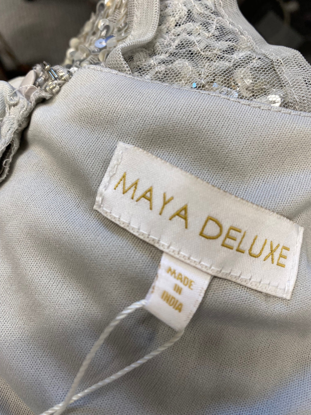 Fabulous Maya deluxe Maxi Dress UK 16 Grey sequin new CM571
