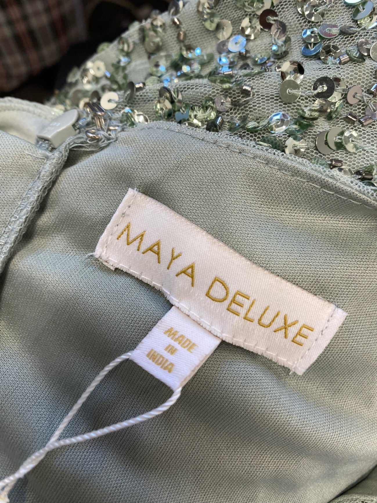 Fabulous Maya deluxe Maxi Dress UK 10 Mint sequin CM571