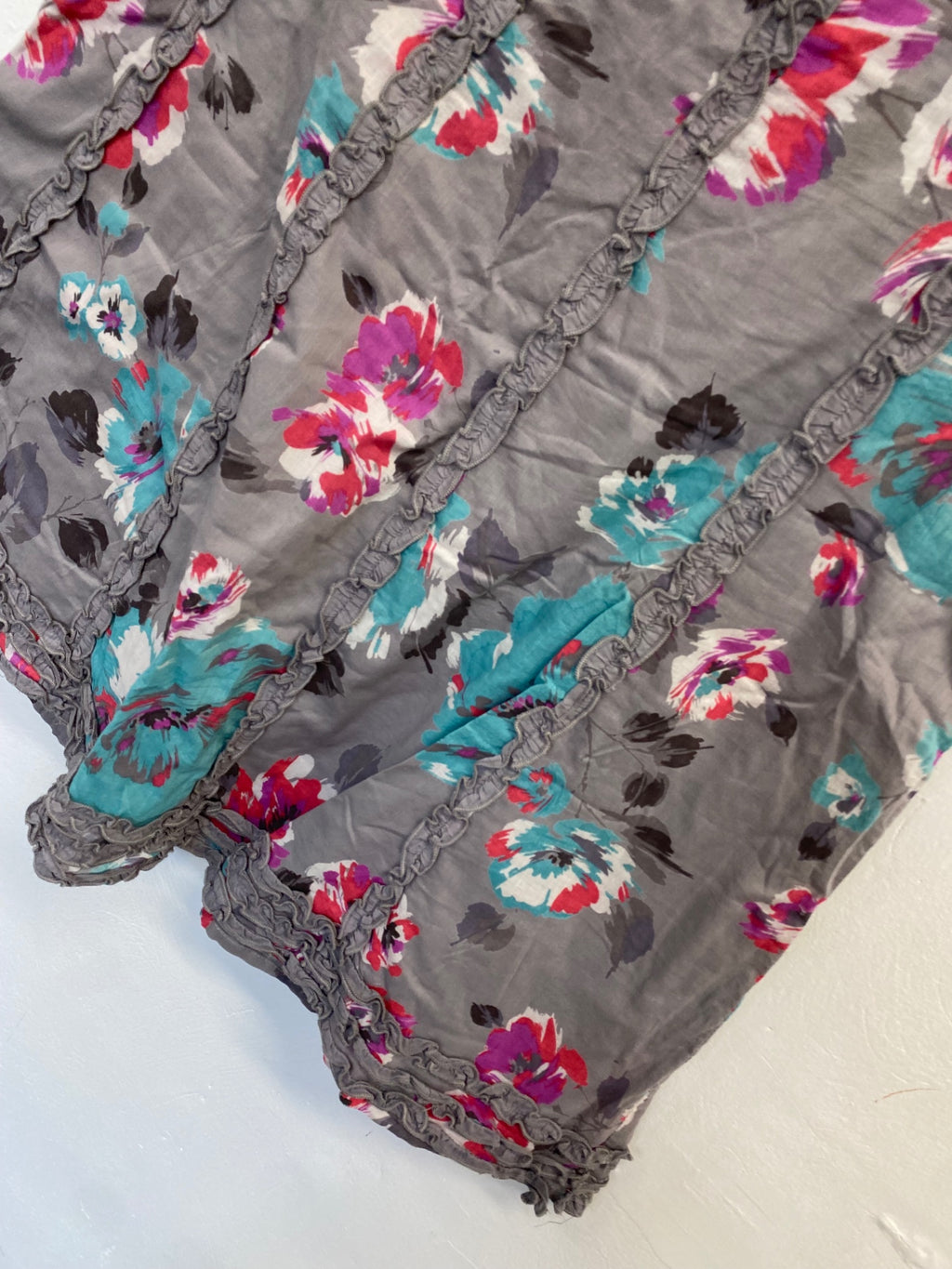 Fabulous Monsoon Midi Skirt UK 14 Grey floral CM571