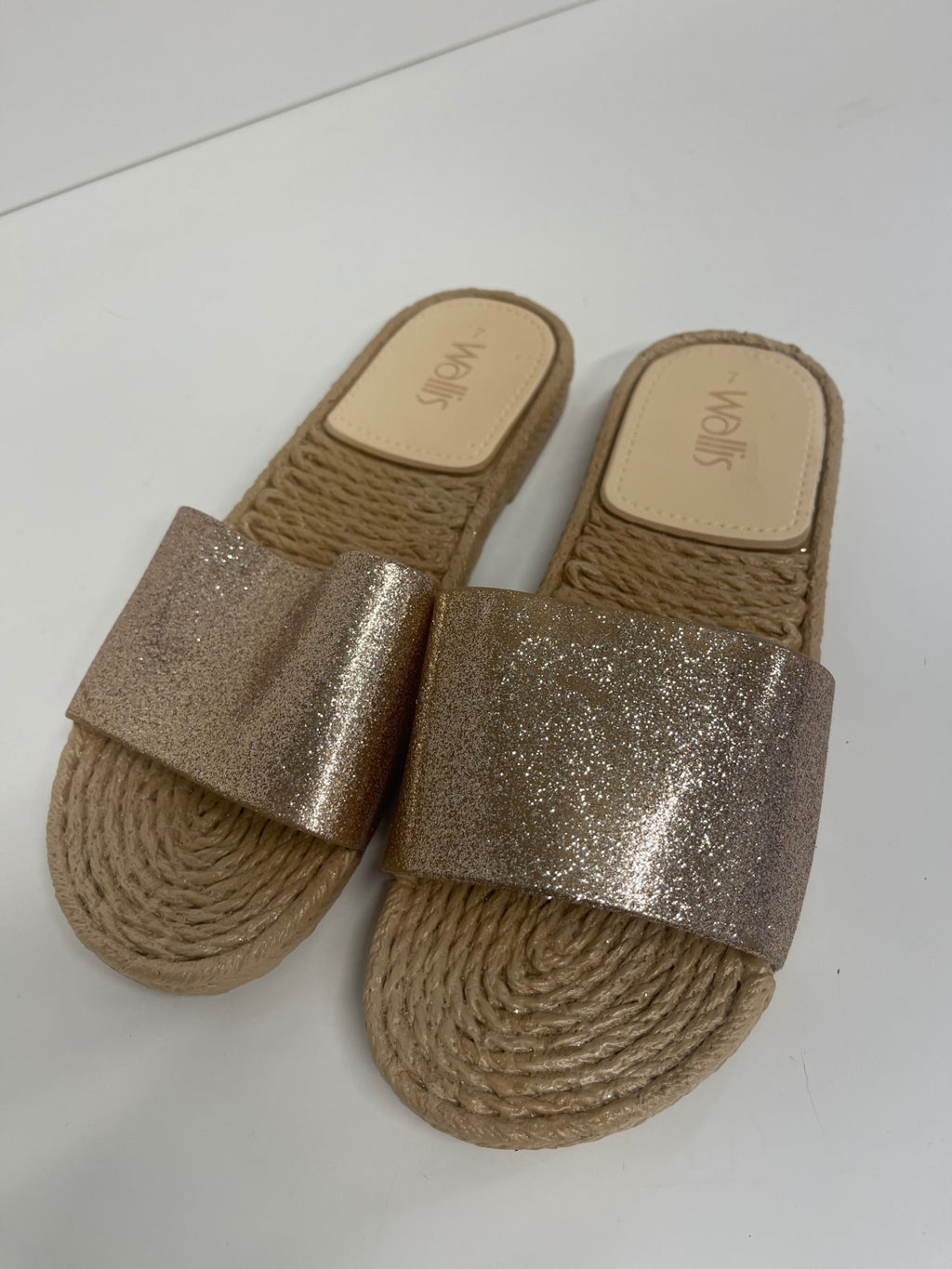 Fabulous Wallis glitter summer  Slides Uk7 Gold CM571