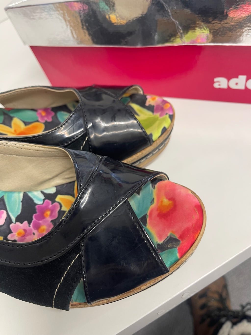 Fabulous adesso Wedge summer Sandals Uk7 Black CW571