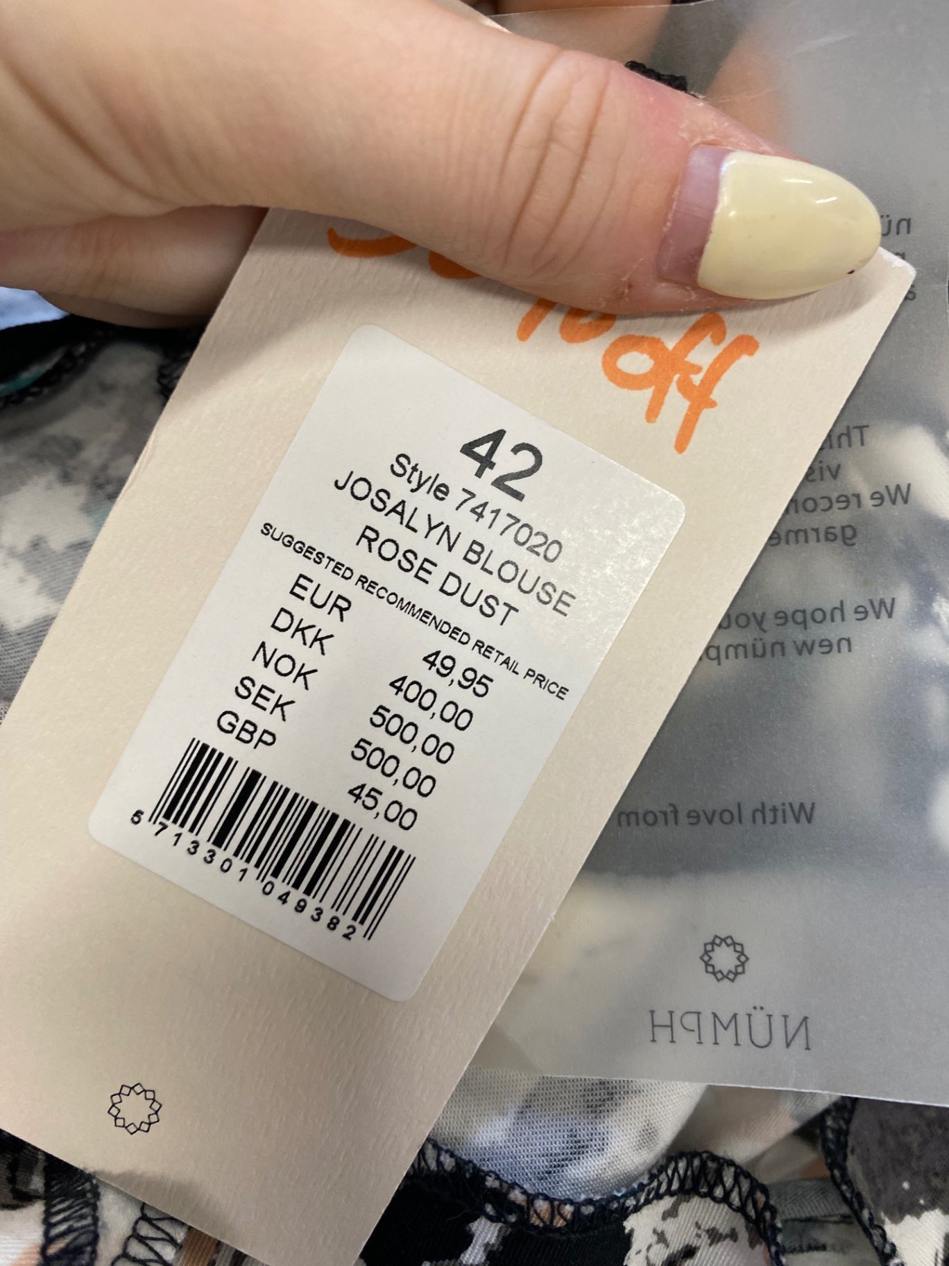 Fabulous NÜMPH Blouse UK 14 Grey Beige v neck CM571