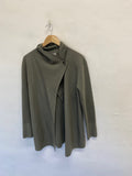 Fabulous Jigsaw Cardigan wrap wool UK 12 Khaki CM571