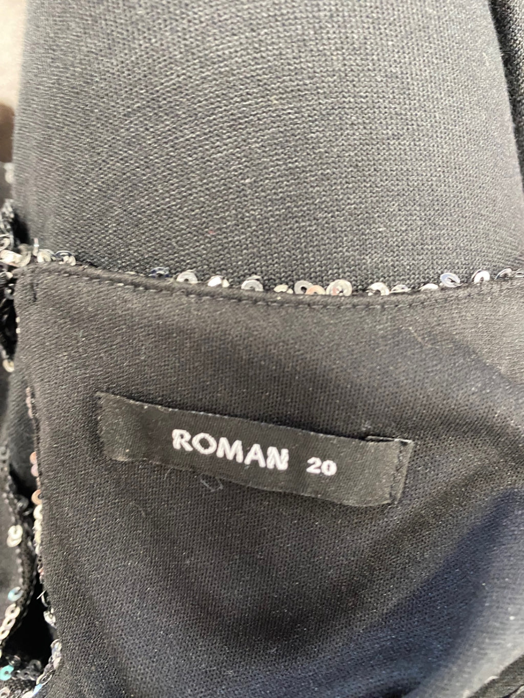 Fabulous Roman Jumpsuit UK 20 Black and silver sequin CM571