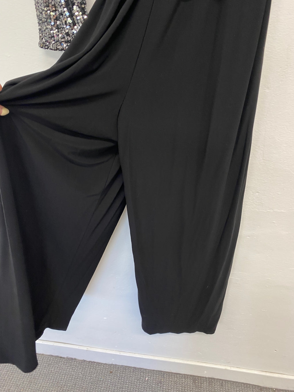 Fabulous Roman Jumpsuit UK 20 Black and silver sequin CM571