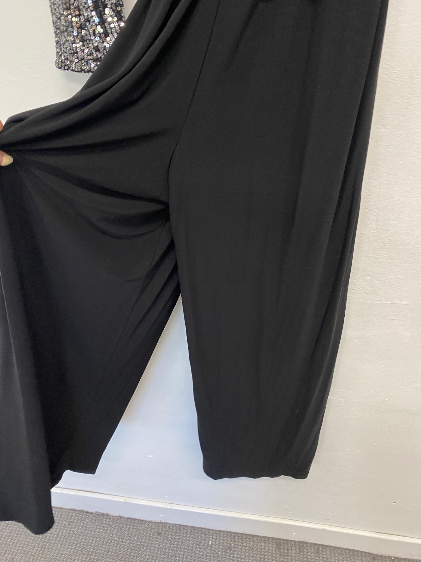 Fabulous Roman Jumpsuit UK 20 Black and silver sequin CM571