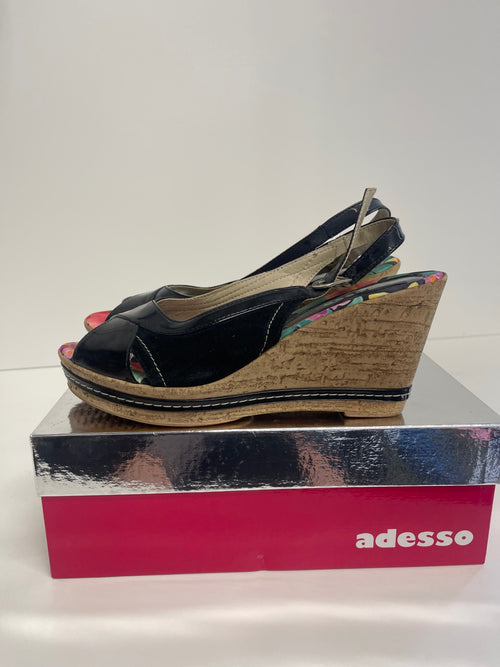 Fabulous adesso Wedge summer Sandals Uk7 Black CW571