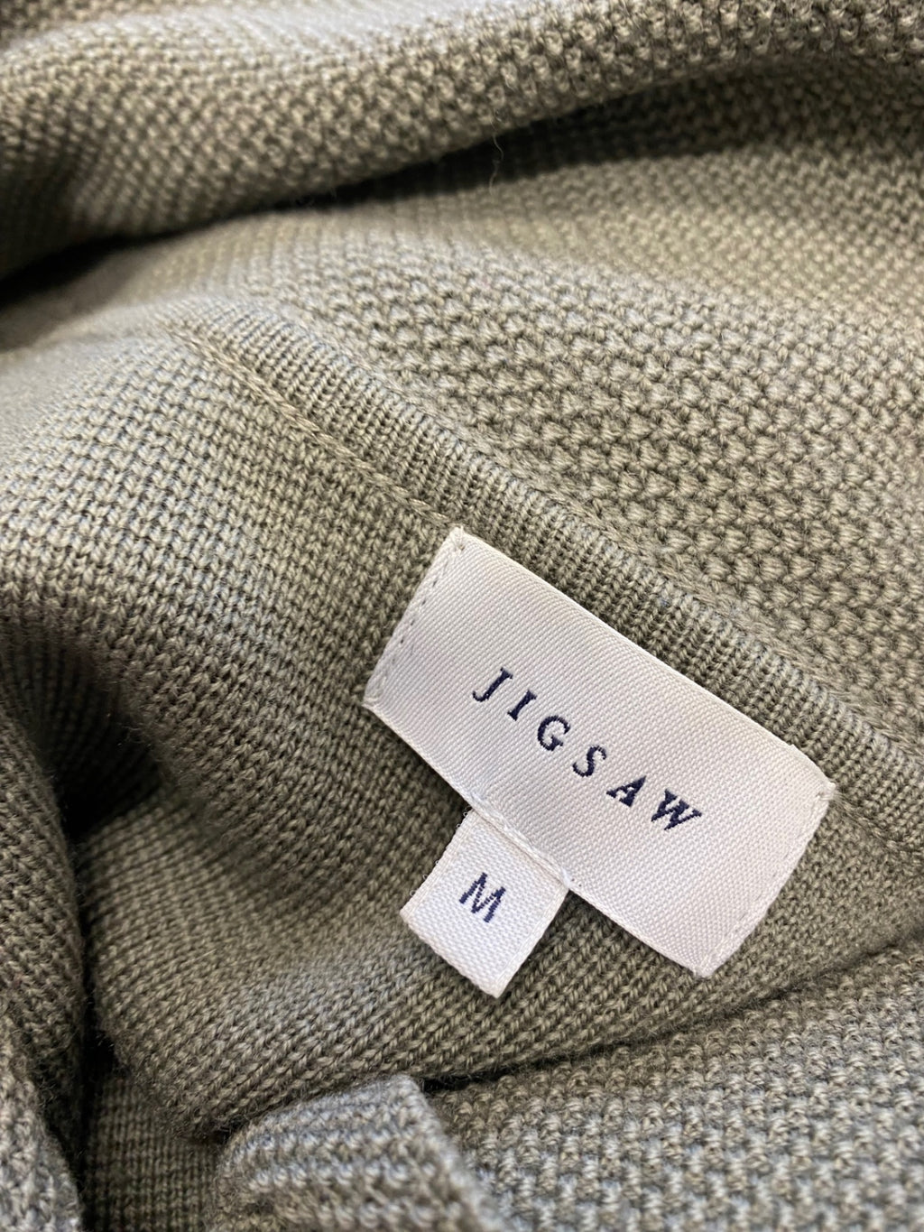 Fabulous Jigsaw Cardigan wrap wool UK 12 Khaki CM571