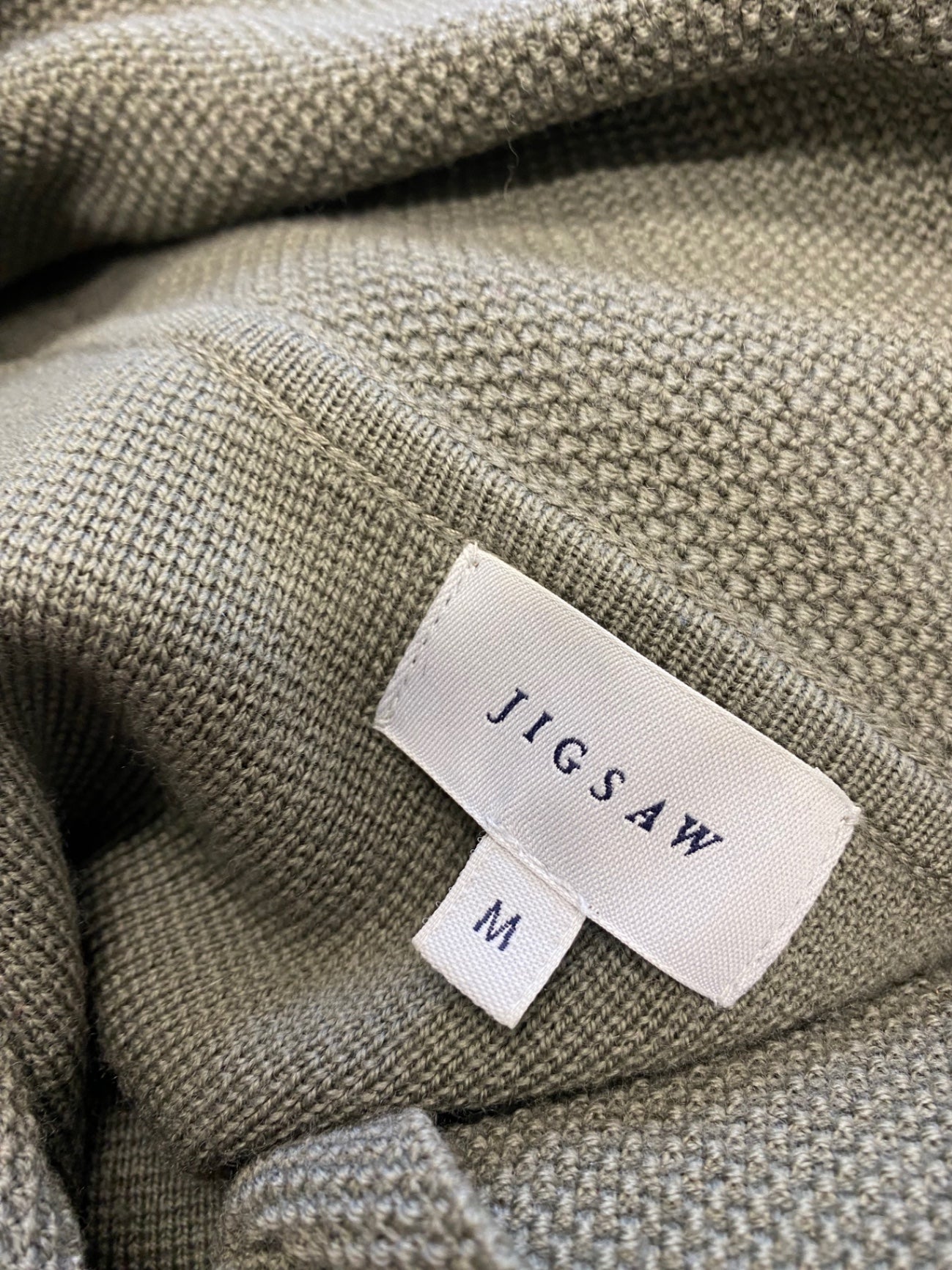 Fabulous Jigsaw Cardigan wrap wool UK 12 Khaki CM571