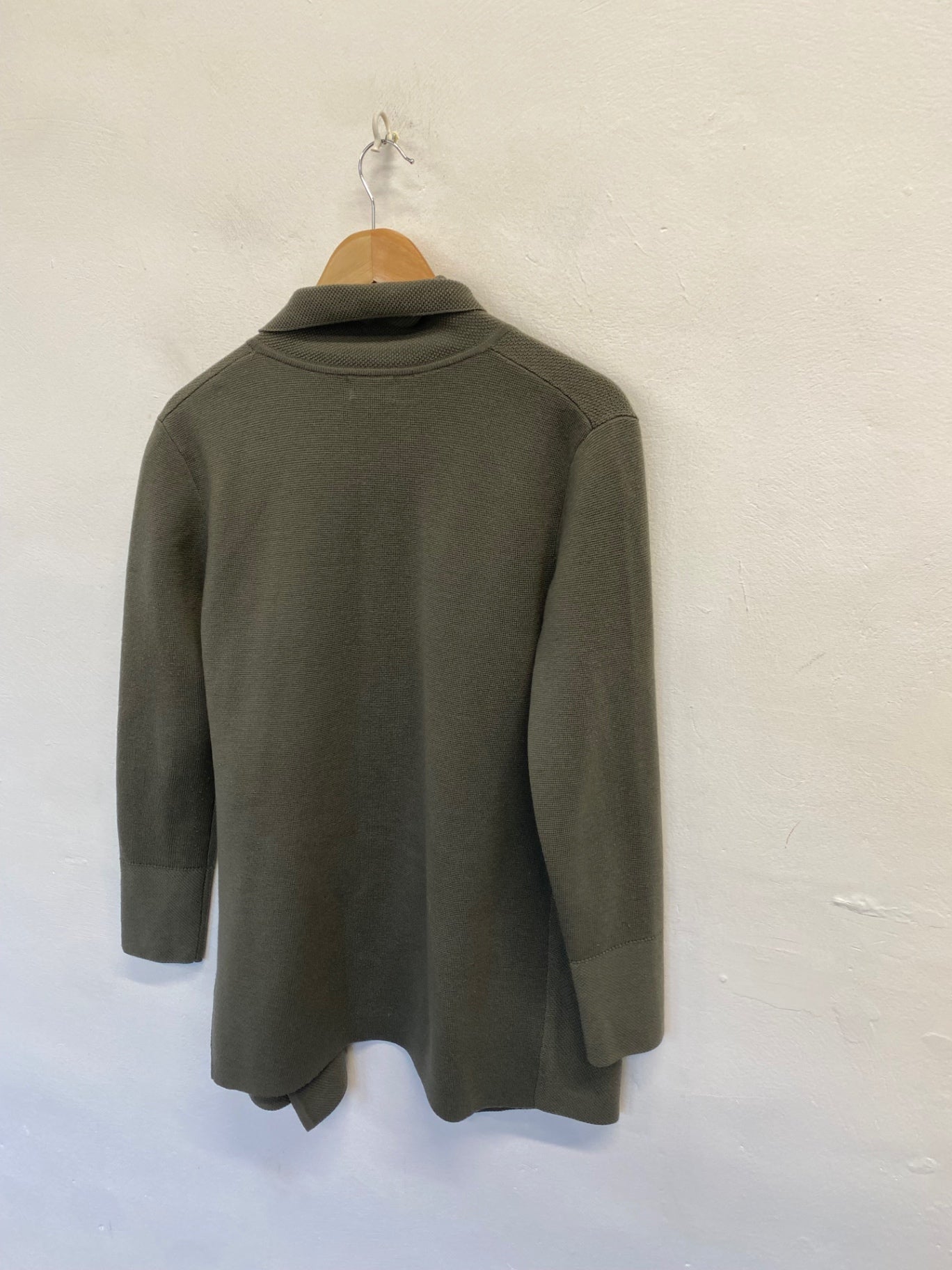 Fabulous Jigsaw Cardigan wrap wool UK 12 Khaki CM571