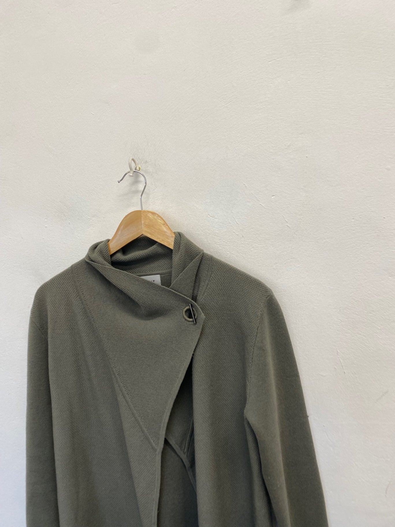 Fabulous Jigsaw Cardigan wrap wool UK 12 Khaki CM571