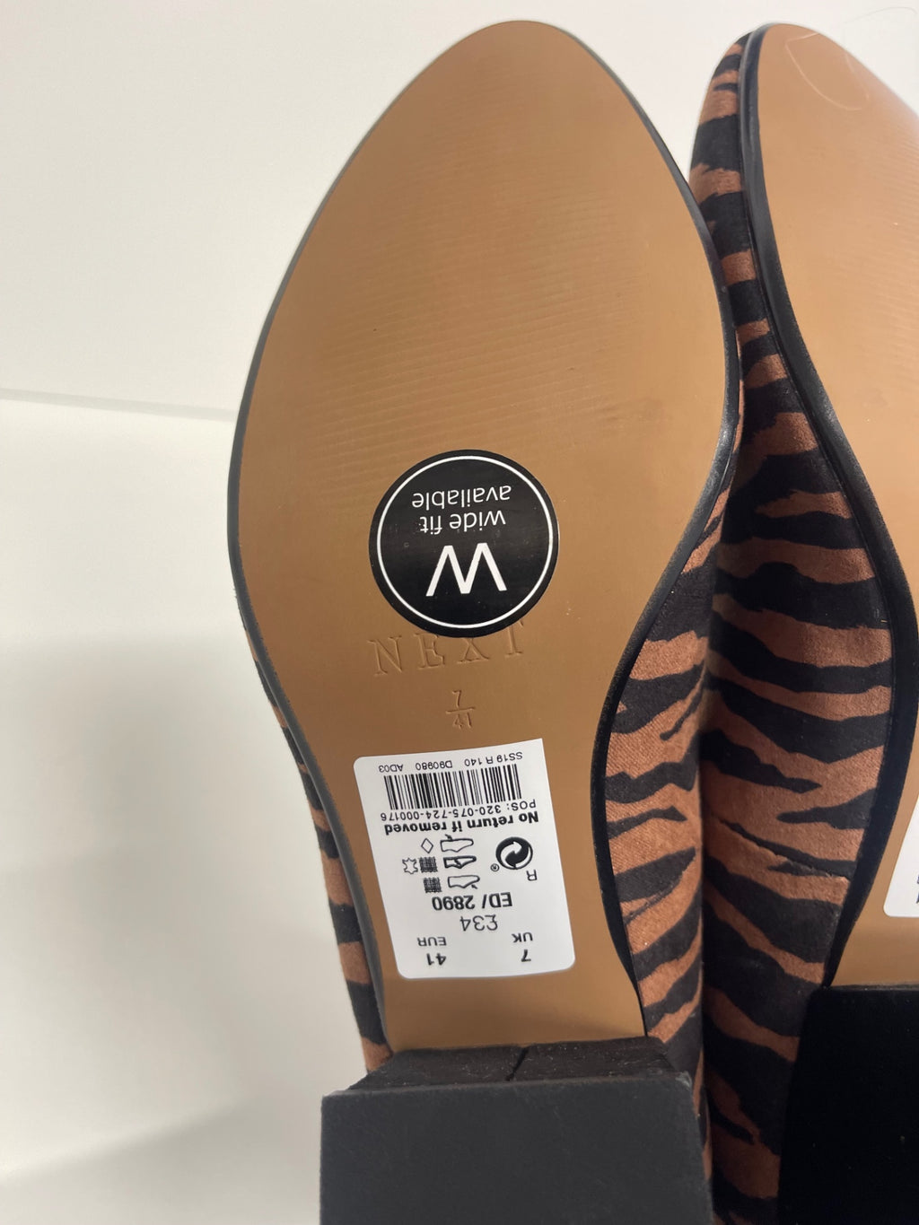 Fabulous NEXT Animal print zebra Court Uk7 Brown CW571