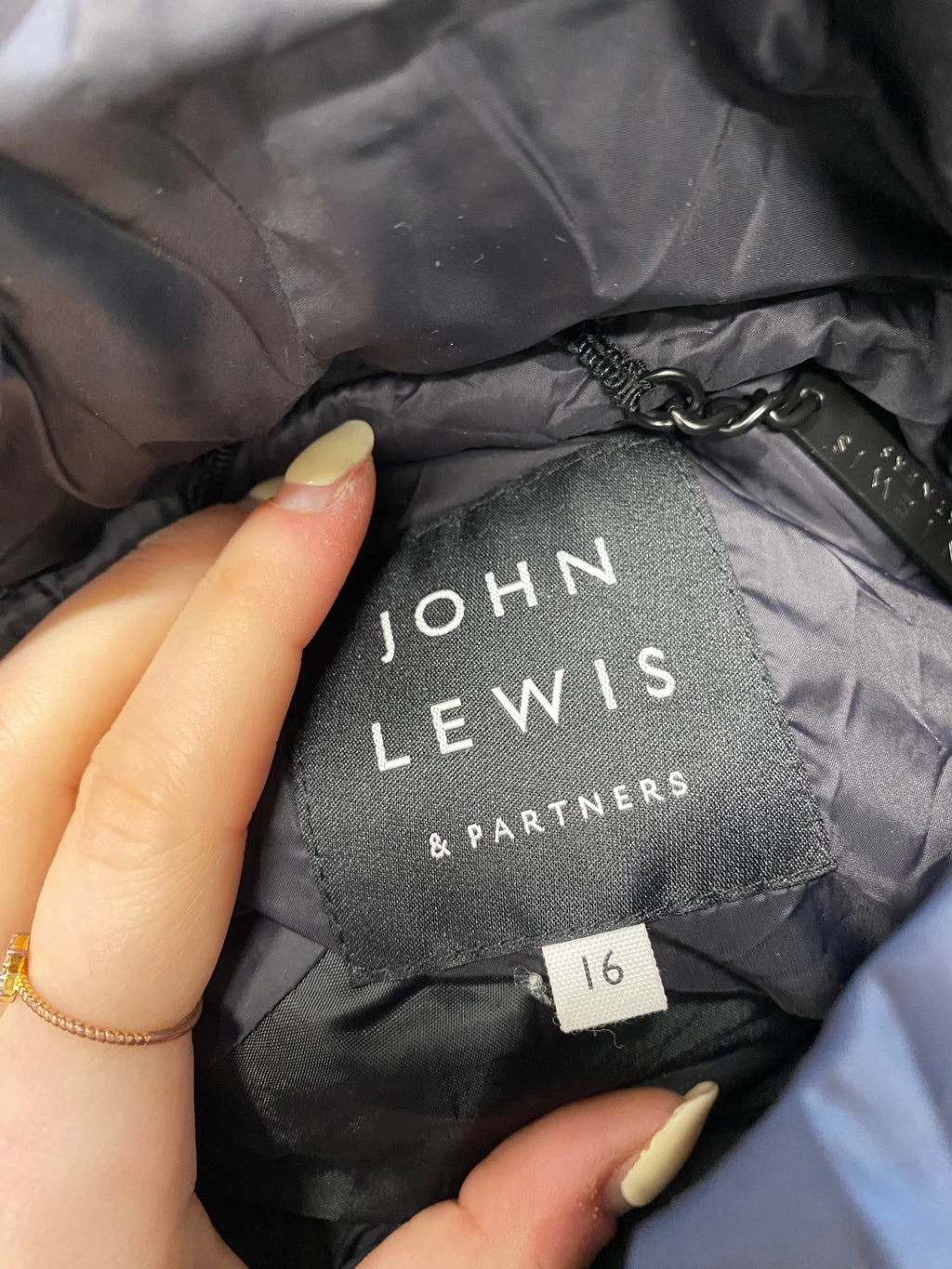 Fabulous John Lewis Puffer Jacket UK 16 Black CM571