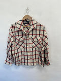 Fabulous Zara cotton Shirt UK 12 Beige red checked CM571