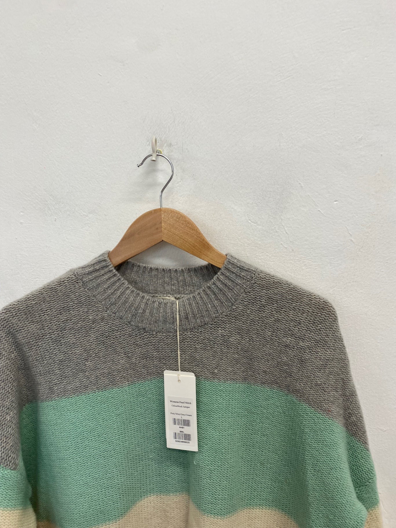 Fabulous WoolOvers Knitted jumper wool UK 12-14 Multicolor striped CM571