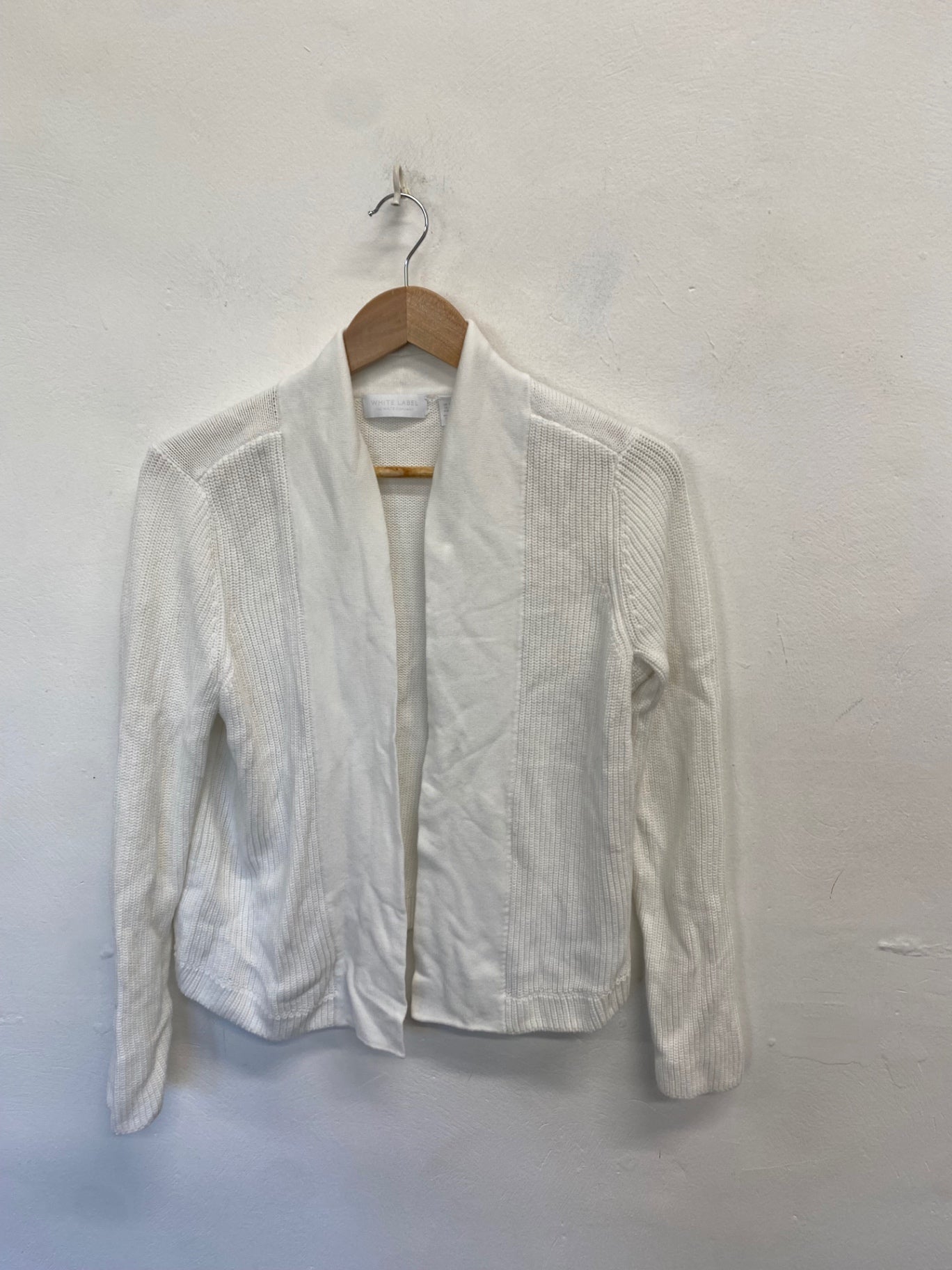 Fabulous The White Label Company Cardigan UK 14 White knit cotton CM571