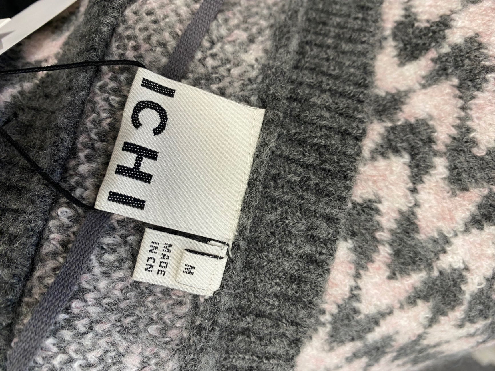 Fabulous Ichi Knit jumper UK 10-12 grey Pink CM571