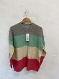 Fabulous WoolOvers Knitted jumper wool UK 12-14 Multicolor striped CM571