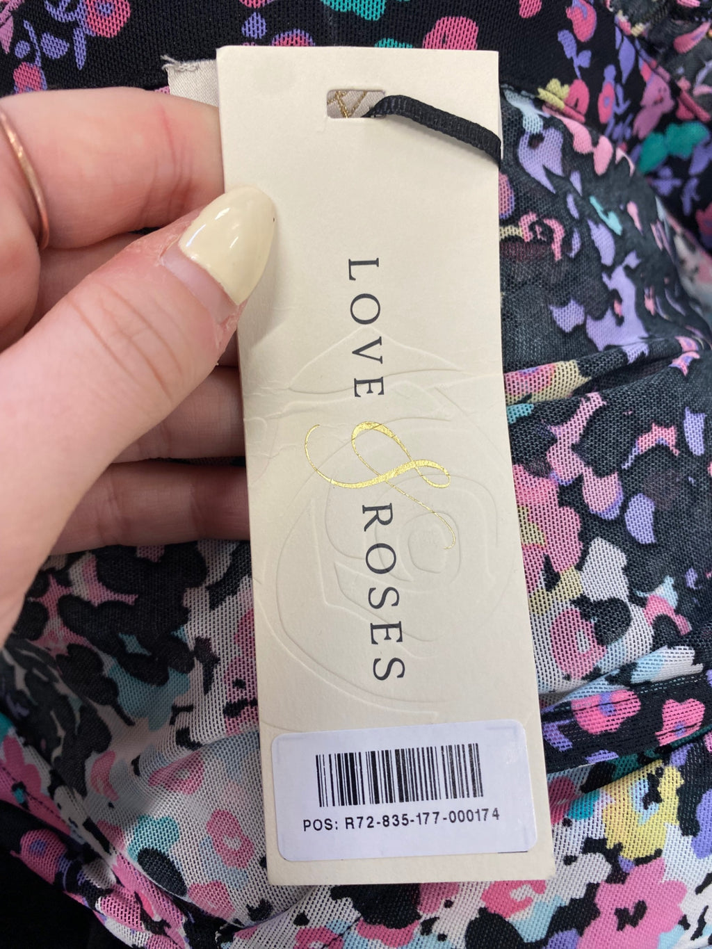 Fabulous Love & Roses Midi Dress UK 16 Multicolor floral CM571