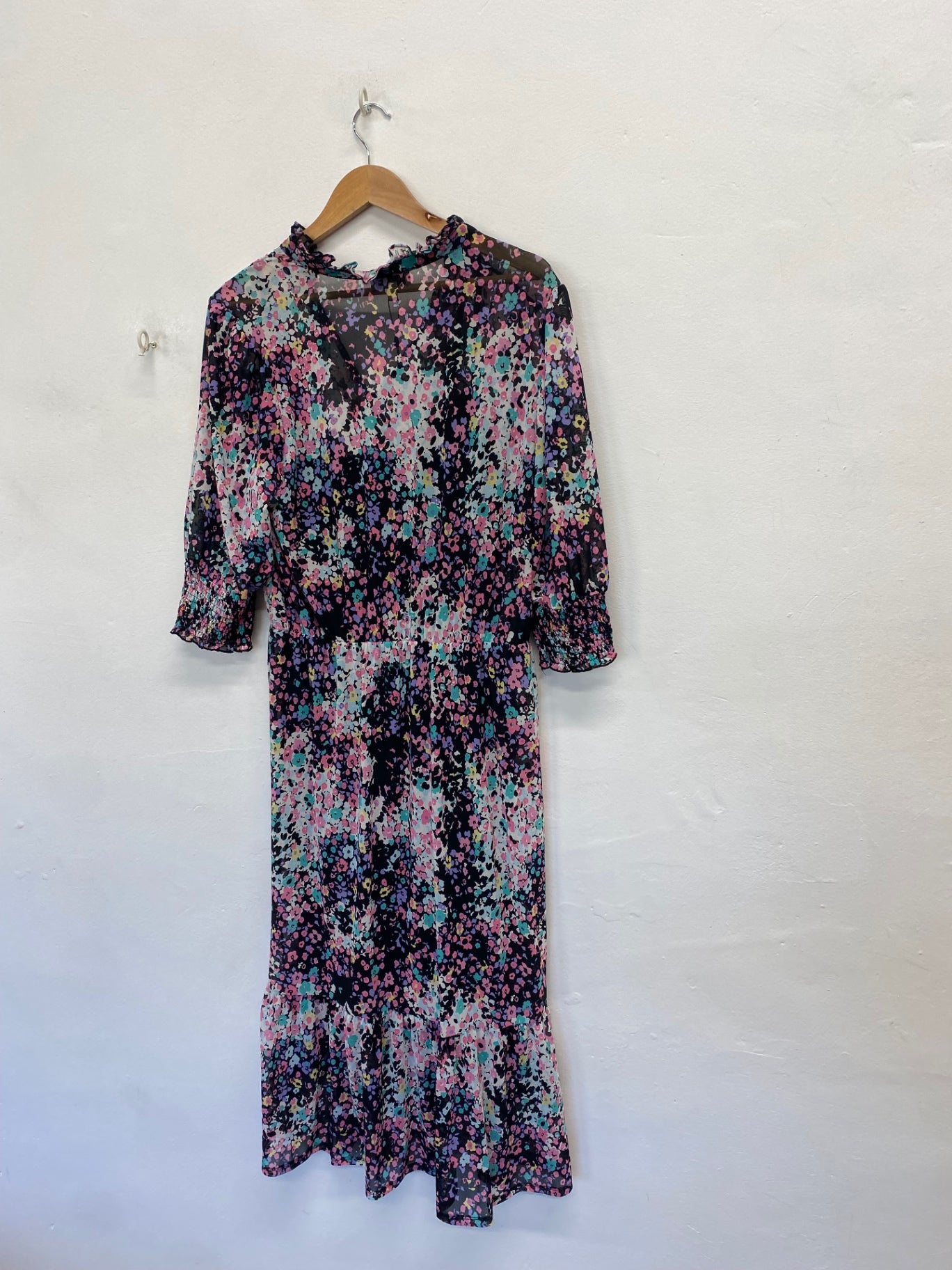 Fabulous Love & Roses Midi Dress UK 16 Multicolor floral CM571