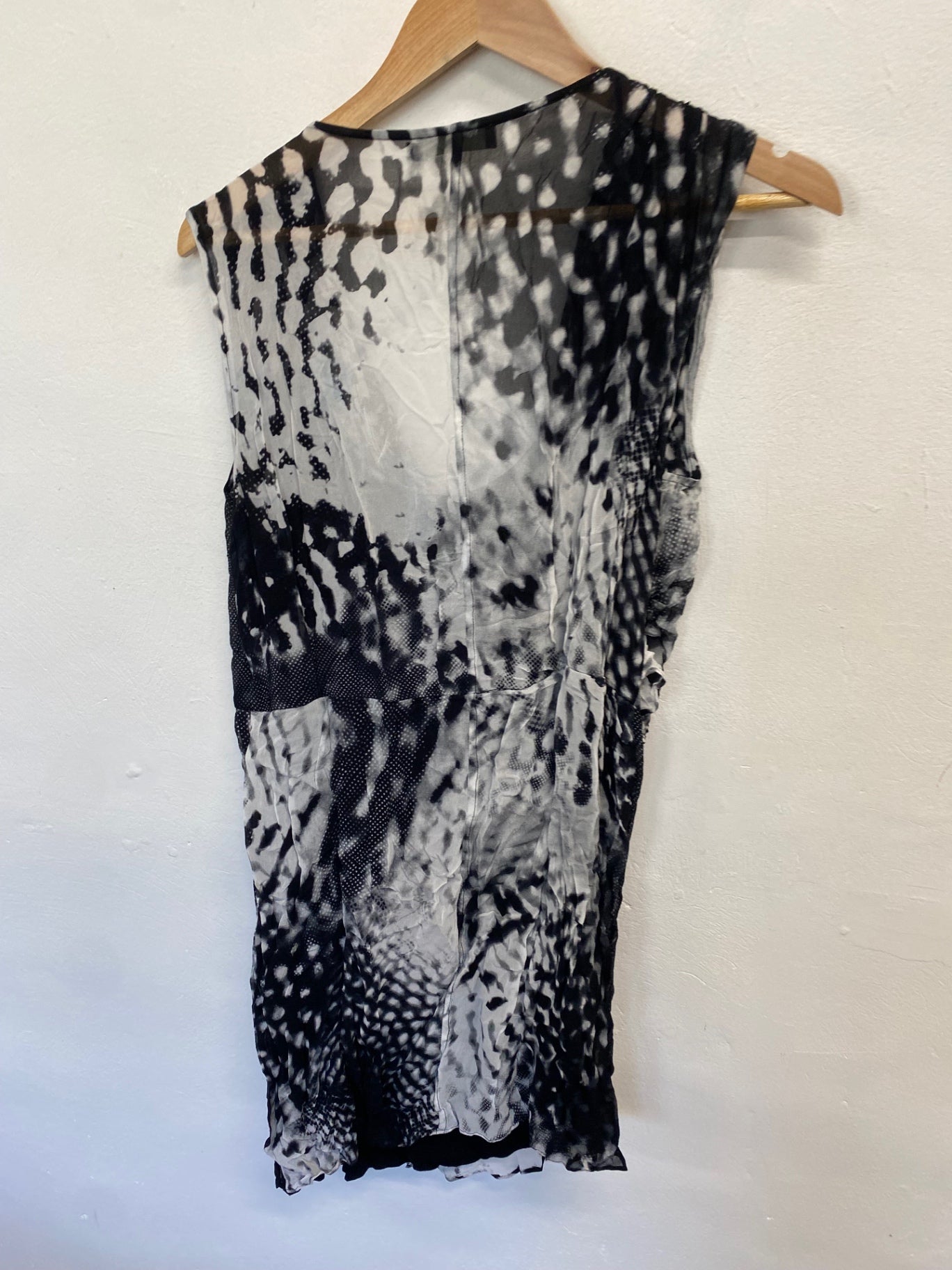 Fabulous Mint Velvet Midi Dress UK 16 Black and White abstract y2k CM571