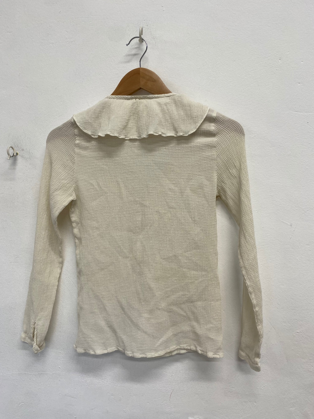 Fabulous Sézane Blouse Uk 10 Cream frill silk KK558