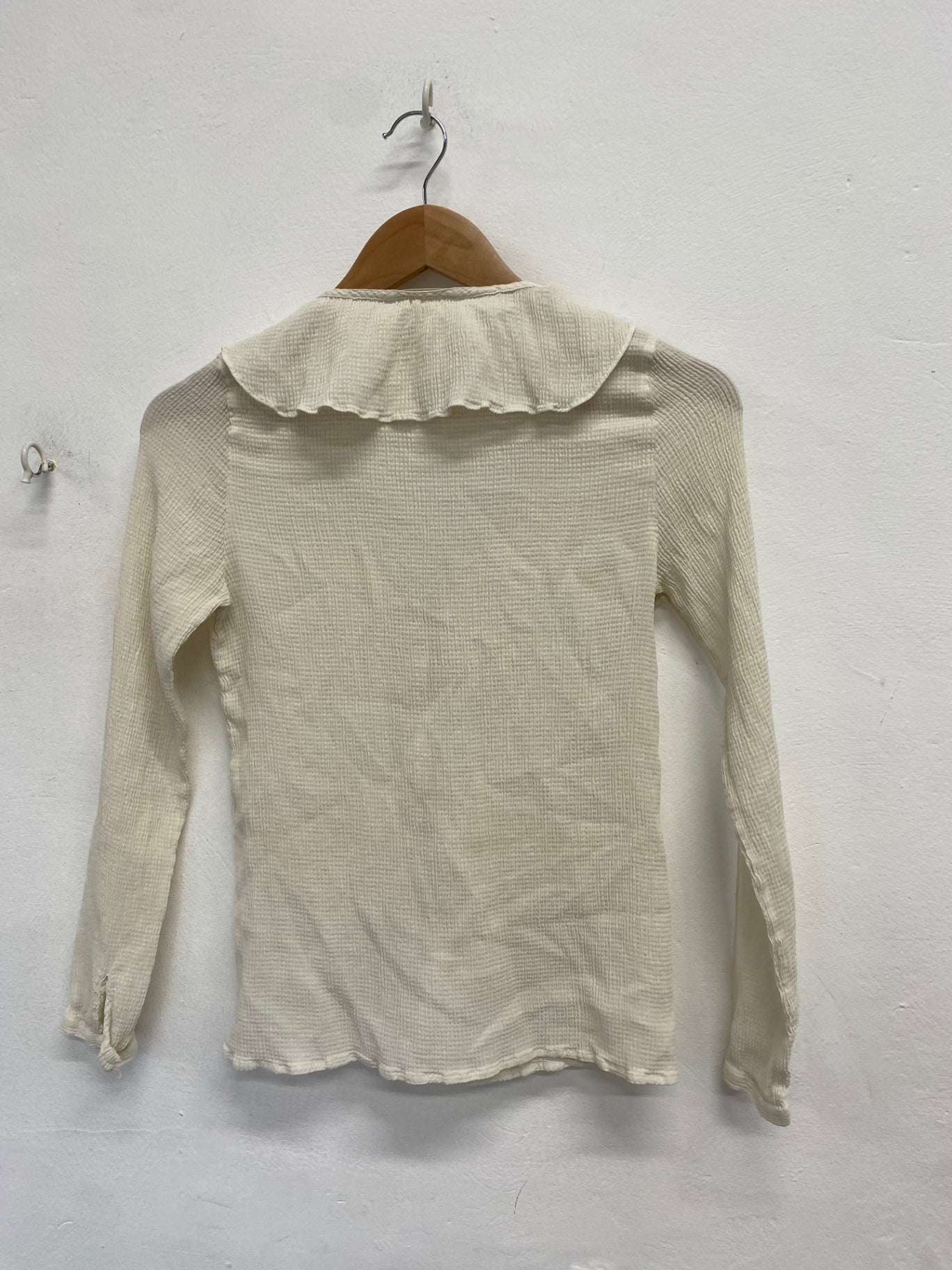 Fabulous Sézane Blouse Uk 10 Cream frill silk KK558