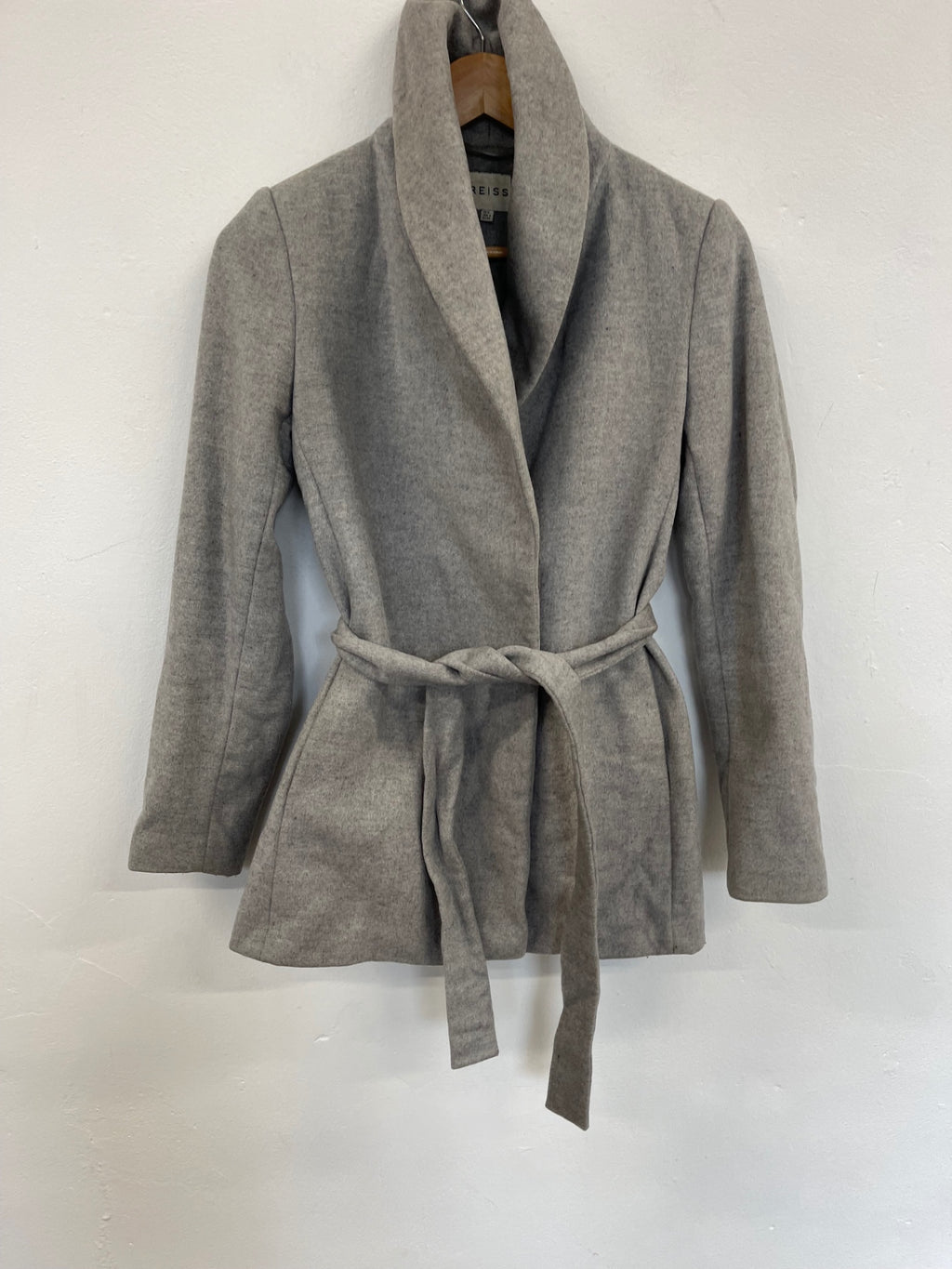 Fabulous REISS Pure Wool Peacoat Uk8 Grey Classic shape JW519