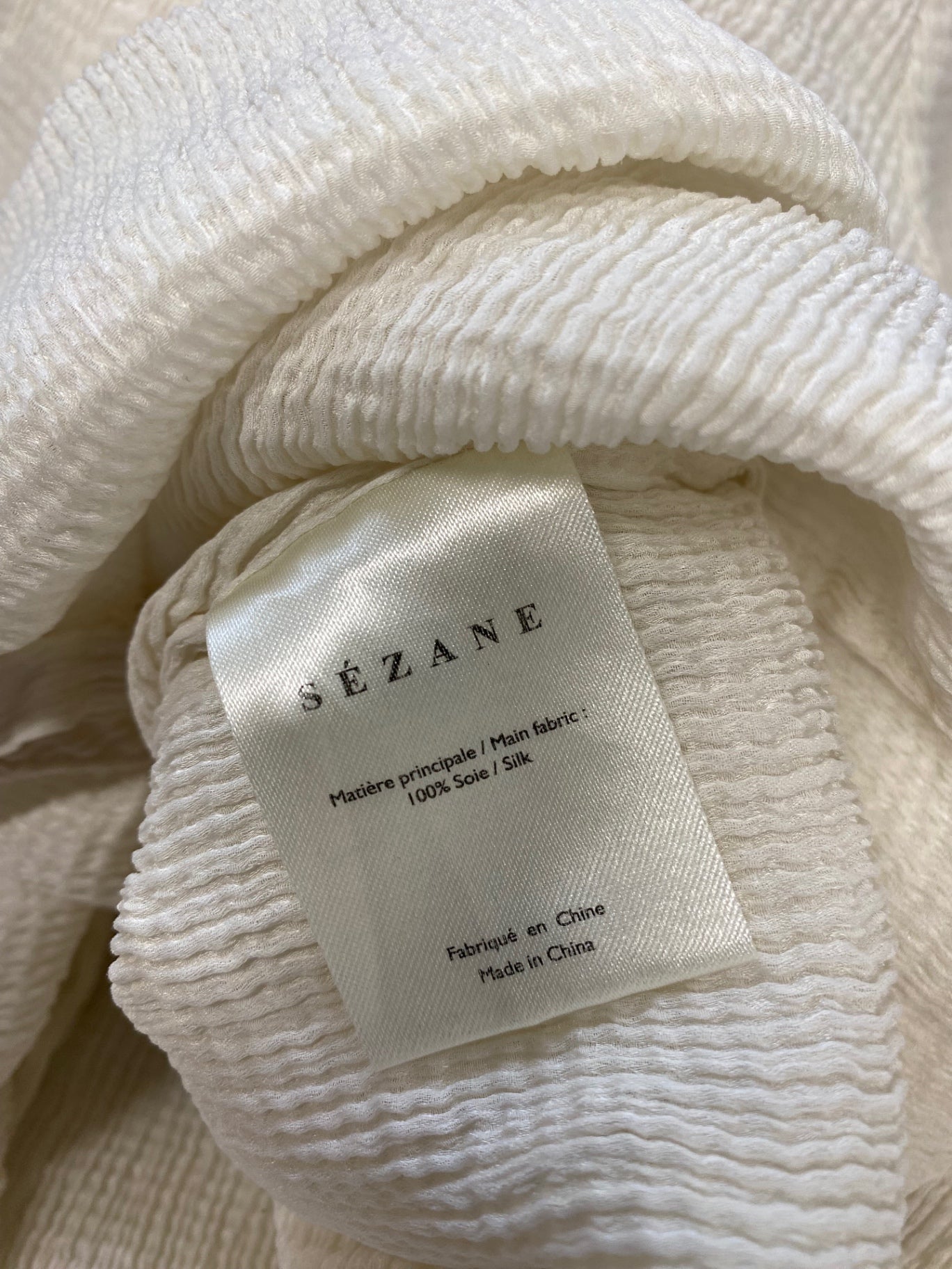 Fabulous Sézane Blouse Uk 10 Cream frill silk KK558