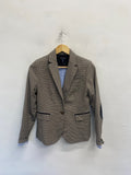 Fabulous British khaki Blazer Uk 8 Brown checked KP573