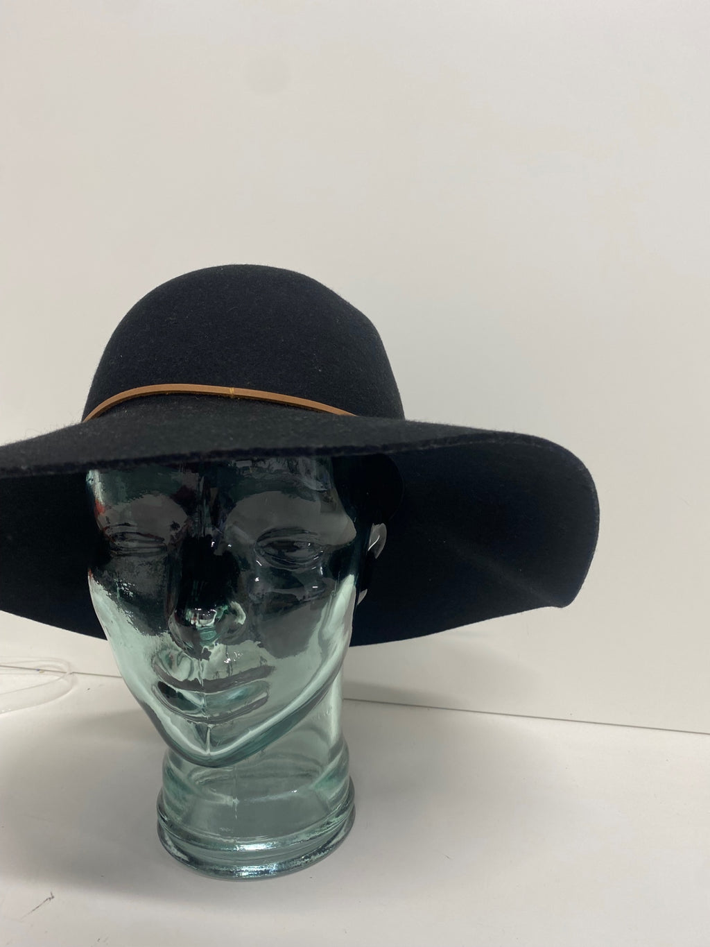Fabulous Phenix Fedora hat One size Black wool leather KP573