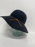Fabulous Phenix Fedora hat One size Black wool leather KP573