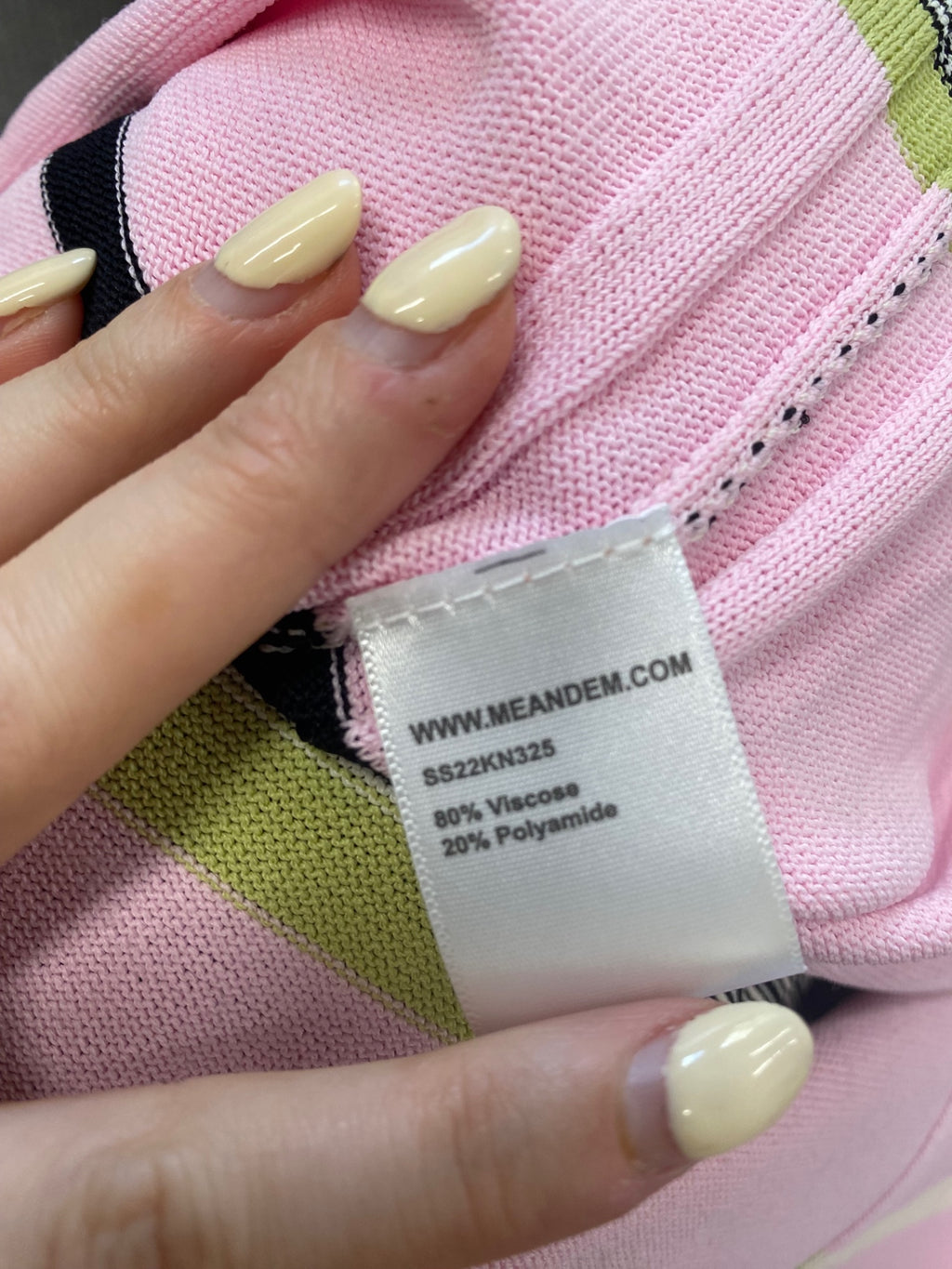 Fabulous Me+em Maxi Dress UK 14 Pink striped ribbed knit AD574
