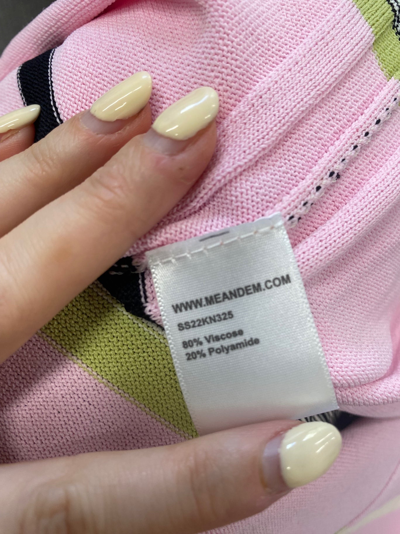 Fabulous Me+em Maxi Dress UK 14 Pink striped ribbed knit AD574