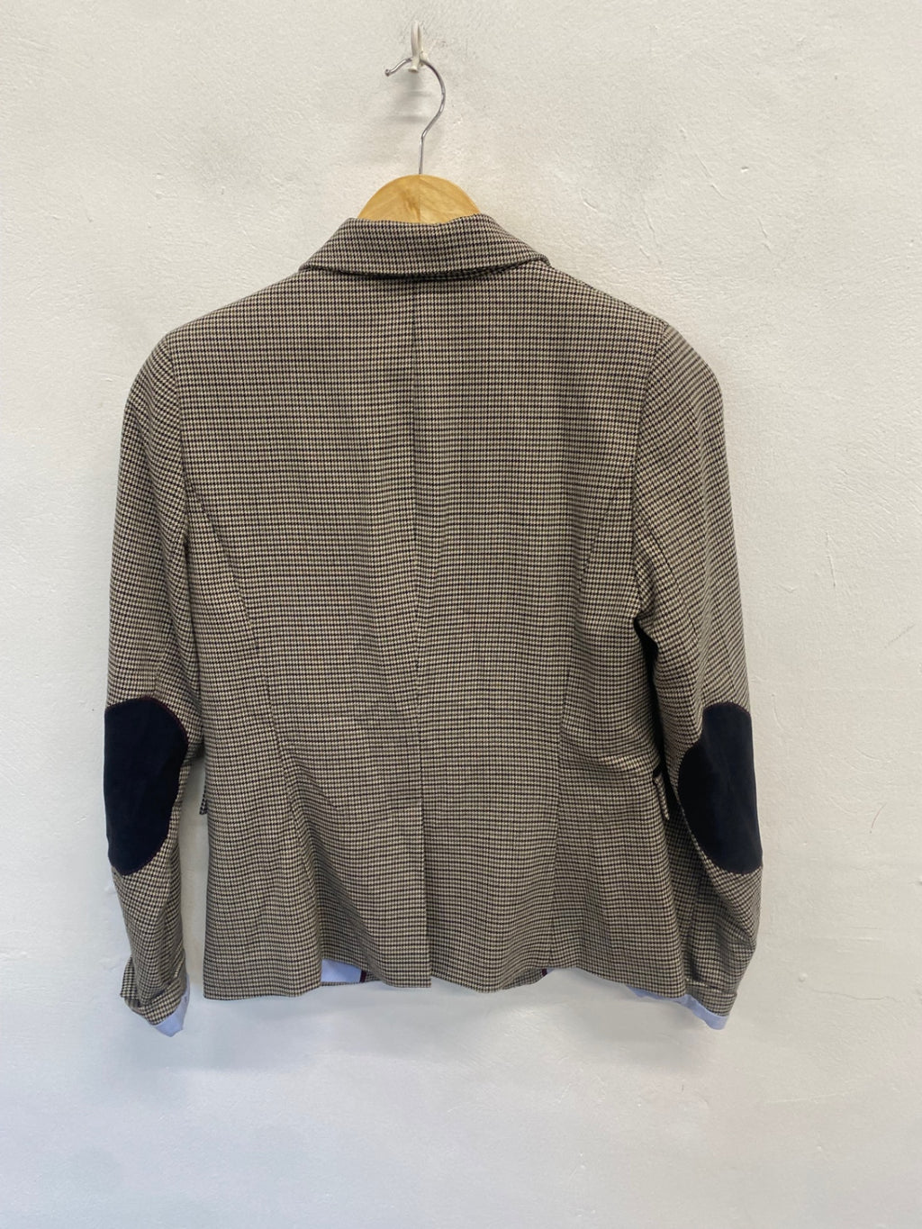 Fabulous British khaki Blazer Uk 8 Brown checked KP573