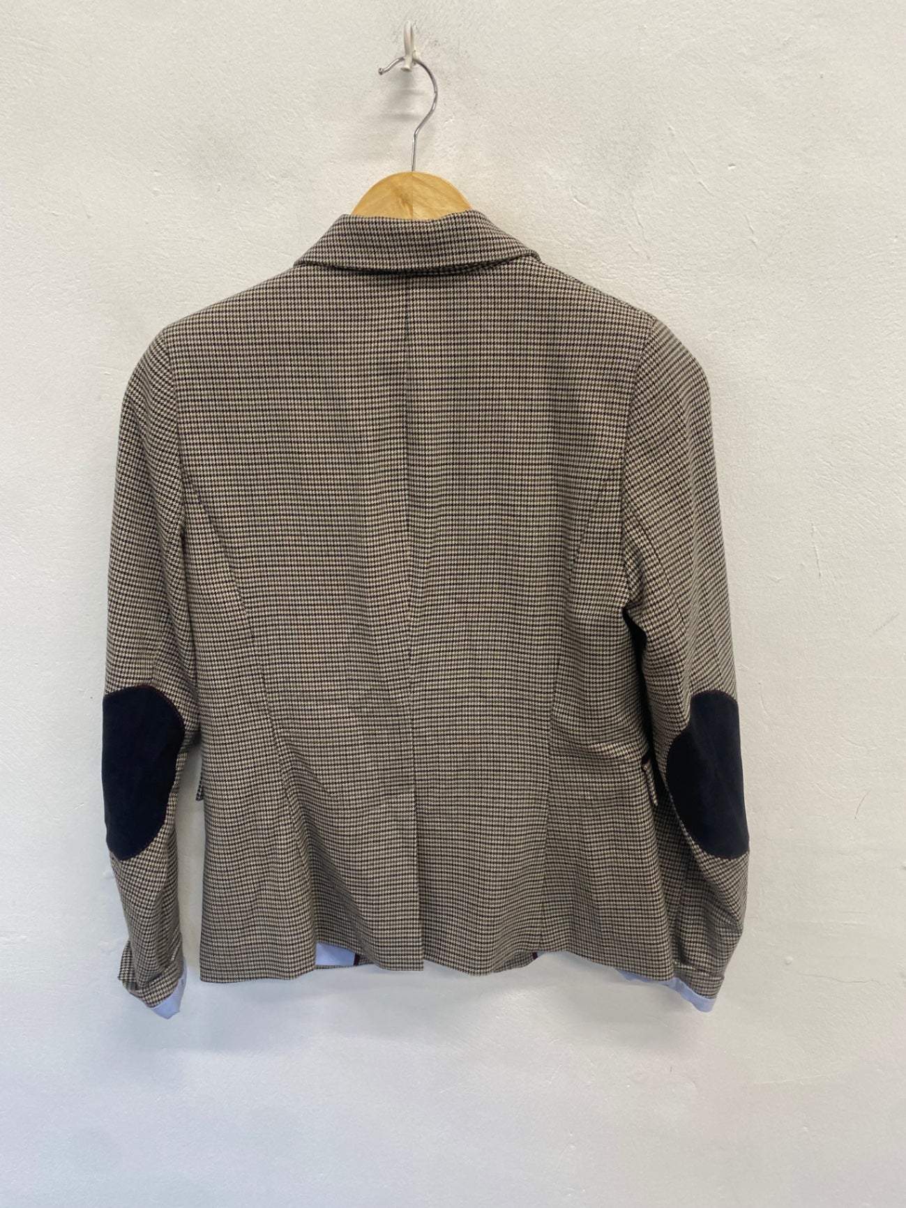 Fabulous British khaki Blazer Uk 8 Brown checked KP573