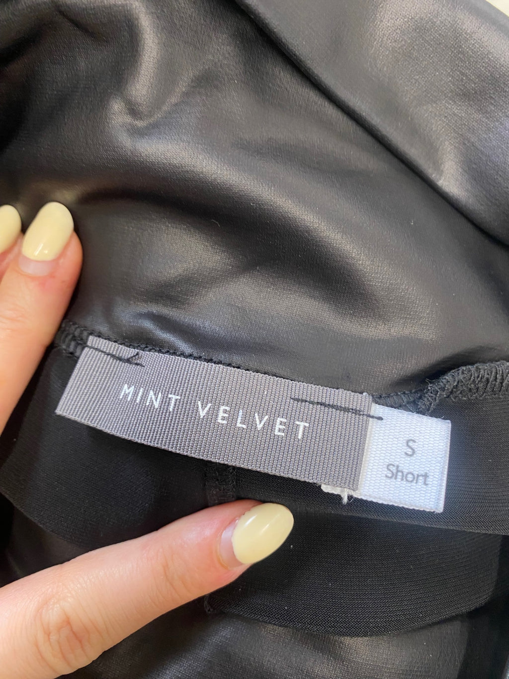 Fabulous Mint Velvet Leggings UK 8 Black metallic KP573
