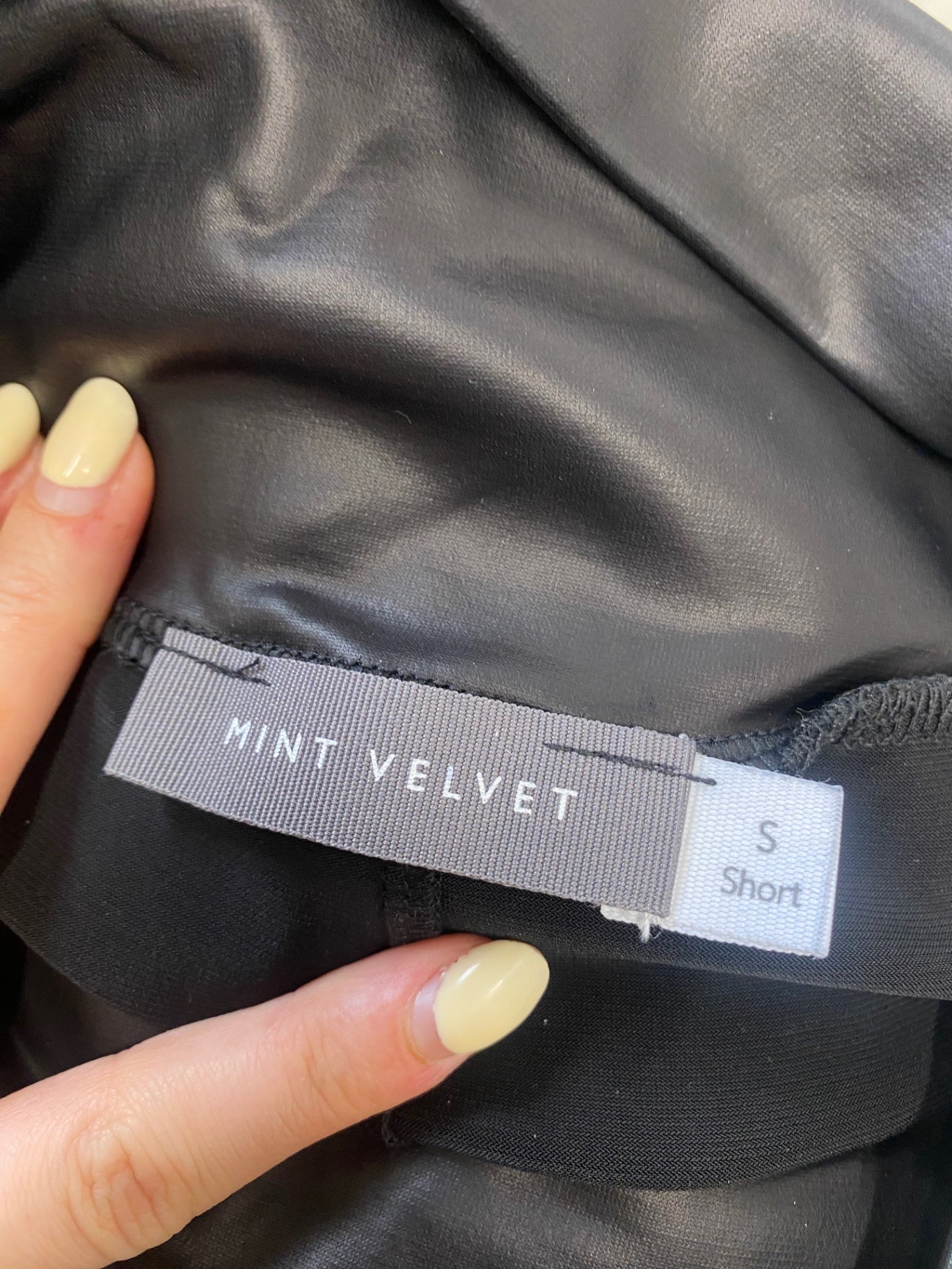 Fabulous Mint Velvet Leggings UK 8 Black metallic KP573
