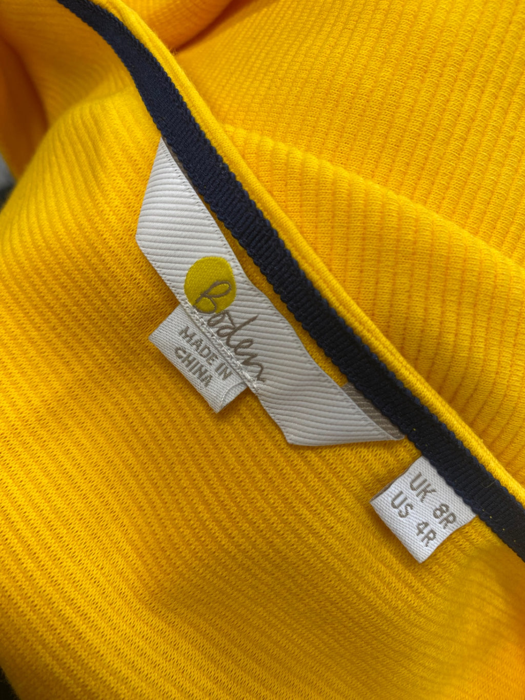 Fabulous Boden Midi Dress Uk 8 Yellow ribbed KP573