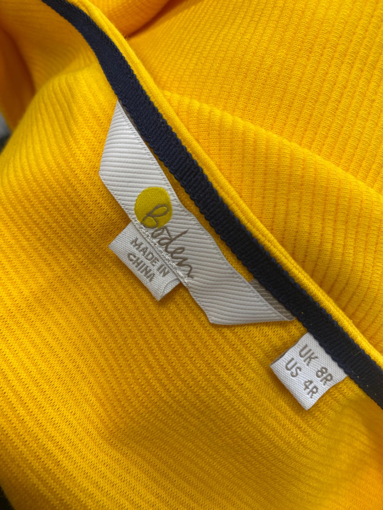 Fabulous Boden Midi Dress Uk 8 Yellow ribbed KP573